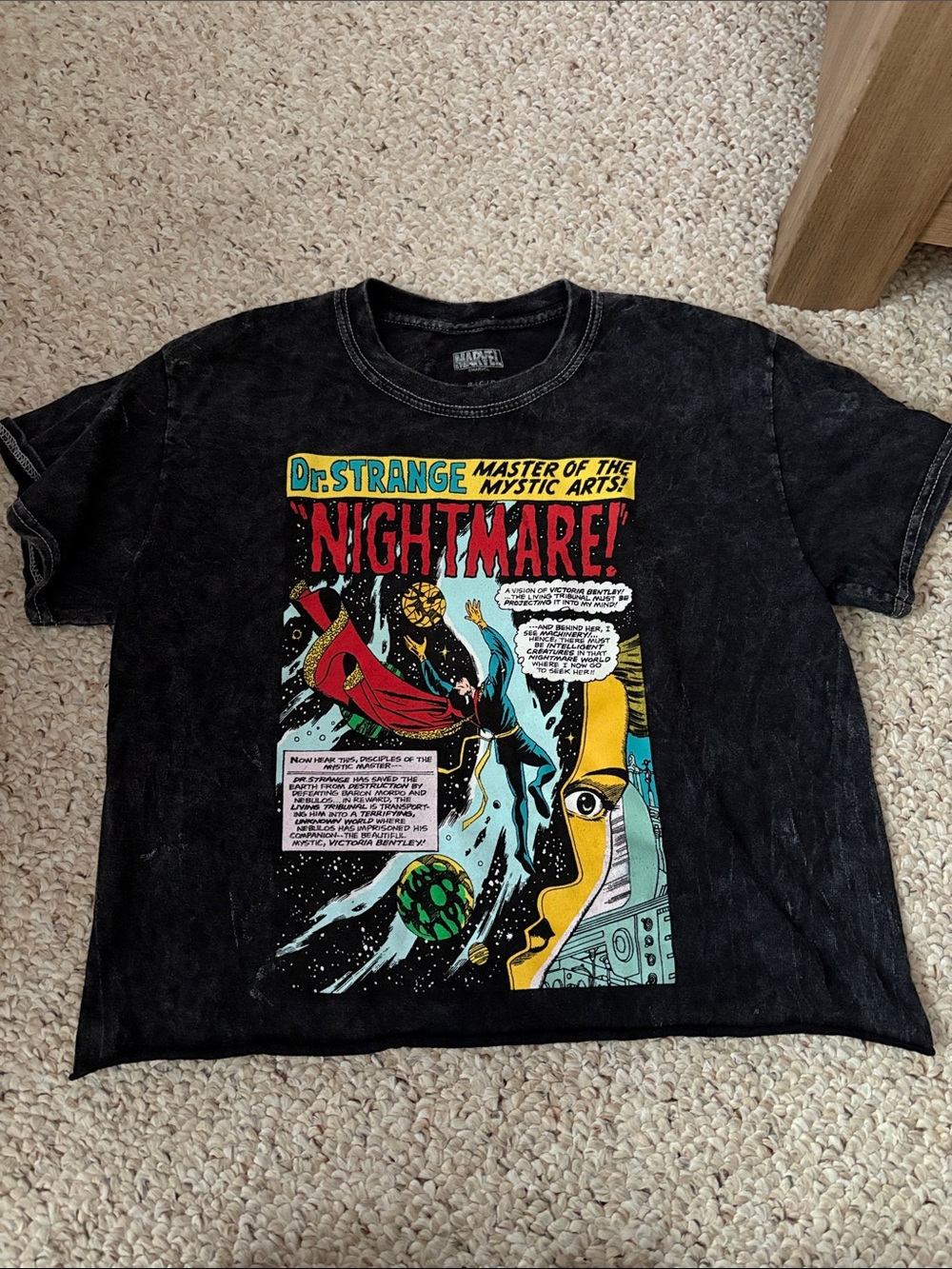 Marvel Dr Strange Black Graphic Crop Tee